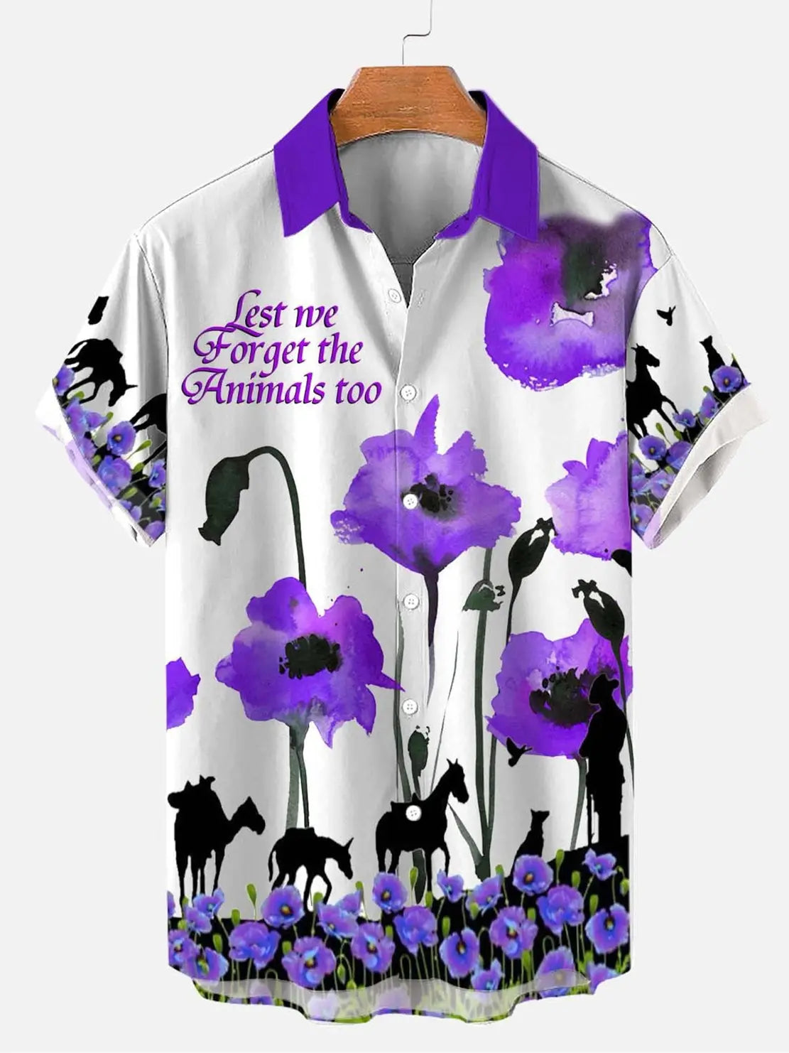 Poppy Flower Men's Short Sleeve Shirt White / M